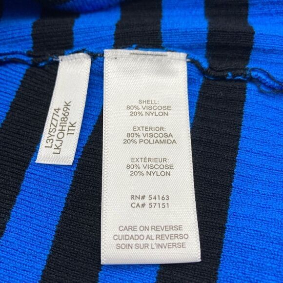 NWT Karl Lagerfeld Paris Signature Black/Blue Knit Sweater Size M - Picture 9 of 10